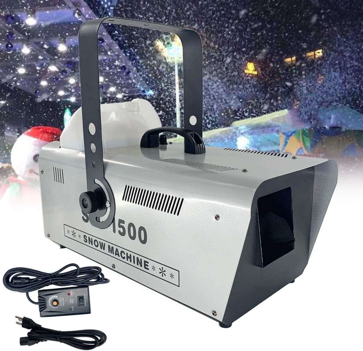 1500-W-Schneemaschine, professioneller Outdoor- und Indoor-Bühnen-DJ-Party-Schneeflocken-Maker mit Controller, perfekt für Bühneneffekte, Weihnachten, Hochzeit, Party