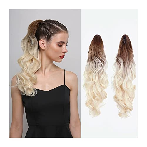 Ponytail Extension/Haarteil 18-Zoll-Haarteil mit lockiger Welle, Mini-Backen-Pferdeschwanz, Pferdeschwanz-Haarteil, Clip-in-Haarklammer, Pferdeschwanz-Verlängerung, Kunstfaser for Frauen Pferdeschwanz