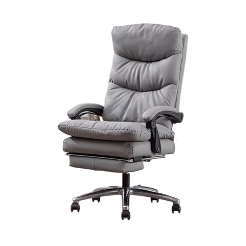 Zhaoj24-05 Bürostuhl Ergonomischer Ergonomischer Computerstuhl, Haushalts-Chefstuhl, Liege-Bürostuhl, Drehstuhl, bequemer sitzender Gaming-Sitz for die Mittagspause Schreibtischstuhl(Grigio)