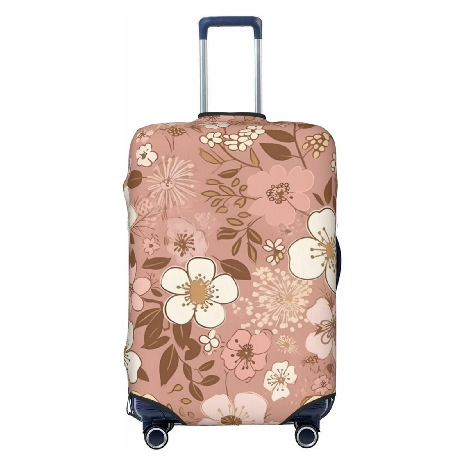 CSGJMYGS Reisegepäckabdeckung, elastisch, waschbar, modisch, kratzfest, blühende Blumen, Koffer-Schutz, passend für 45,7 - 81,3 cm Gepäck, Schwarz , XL