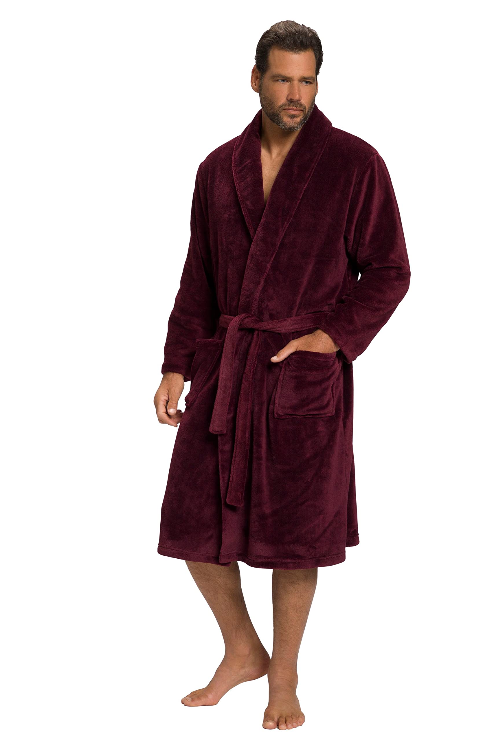 JP 1880 Herren große Größen Übergrößen Menswear L-8XL Bademantel, Homewear, Mikrofaser, Bindegürtel, bis 8XL aubergine 5XL 701445540-5XL