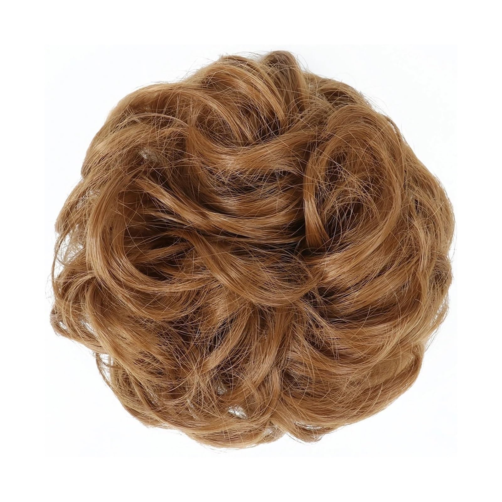 Haarteile Haarknoten Synthetischer Haarknoten, unordentlicher Chignon, Pferdeschwanz, Haarverlängerung, elastisches Gummiband, Haargummis for Frauen, blond, braun, gewellter Dutt Brötchen Haare(Q-30)