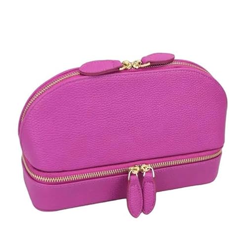 Kosmetiktasche Frauen Reise Kosmetiktasche Pu Leder Schmuck Aufbewahrung 2 In 1 Frauen Reisekupplung-Rosa