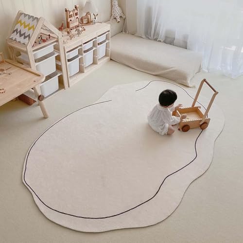 Unregelmäßiger Teppich, Dicker, Flauschiger, waschbarer Teppich, Shag-Teppich, Teppiche für Baby, Kinderzimmer, Schlafzimmer, luxuriöse Heimdekoration, weicher Boden, Plüschteppiche, langleb