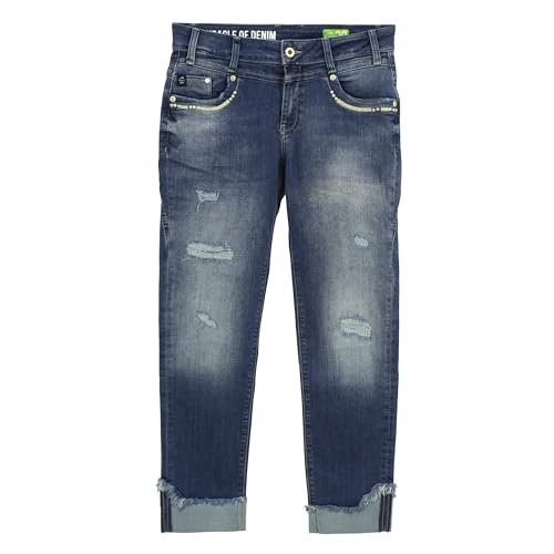 Miracle of Denim M.O.D, Rita 7/8, 7/8 Damen Jeans Hose Stretchdenim Blue Destroyed W 30 L 28