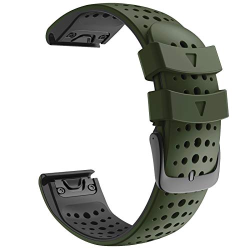 NEYENS 26 mm Silikon-Uhrenarmband für Garmin Fenix 6X 6 Pro 7X 5 5X Plus 3HR Enduro Mk2 Smartwatch-Armband mit Schnellverschluss, For Fenix 6X 6XPro, Achat