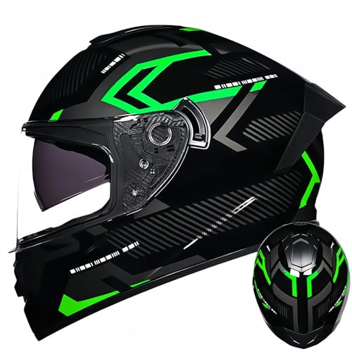 Integralhelm Mit Klappmechanismus, Modularer Motorradhelm, Integriertes Motorrad-Doppelvisier Für Männer Und Frauen, Straßenradhelm, Rennmopedhelm, DOT/ECE-Zulassung G,L59-60CM