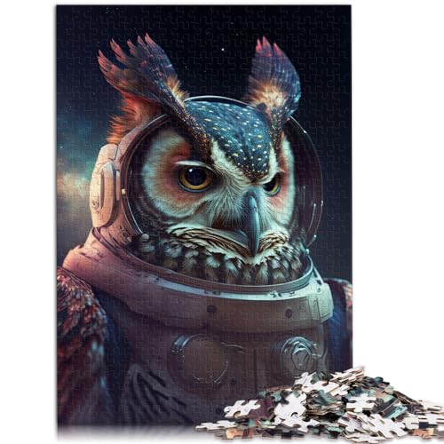 Puzzle Eule Astronaut 1000 extragroße Teile Puzzle Holzpuzzle Spaß für Aktivitäten zu Hause, Geburtstagsgeschenk, Reisegeschenk, 1000 Teile (50 x 75 cm)