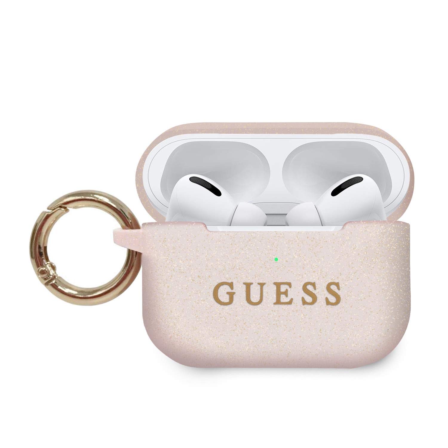 Guess Silicone Airpods Pro Cover Ring Printed Logo - pink, GUACAPSILGLLP