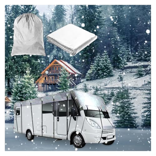 LFLIFENG 210D Oxford-Gewebe 210D Oxford-Gewebe Wohnwagen Abdeckplane Zusammenklappbar, Leicht Zu Reinigen Sonnensegel Auto Camping Geeignet Für Wohnwagen, Wohnmobile, Busse,Grey-10m×3m