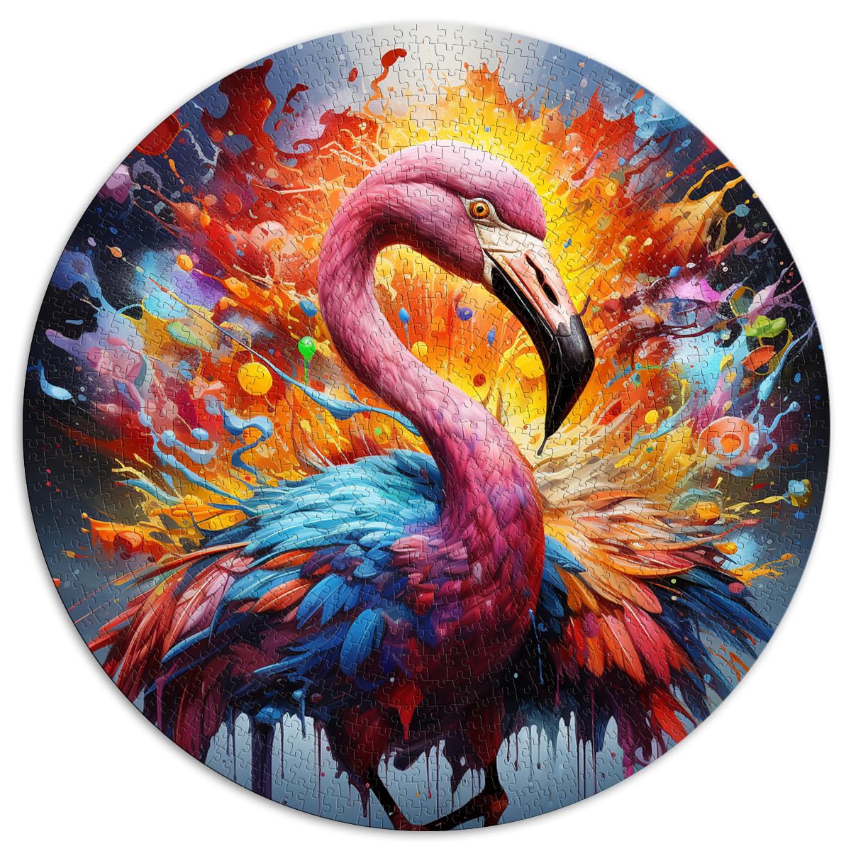 Puzzle-Geschenk Flamingo-Tiere Puzzles für Erwachsene 1000 Puzzles 26,5 x 26,5 Zoll Familienpuzzles Geschenk für anspruchsvolles Puzzlespiel und Familienspiel