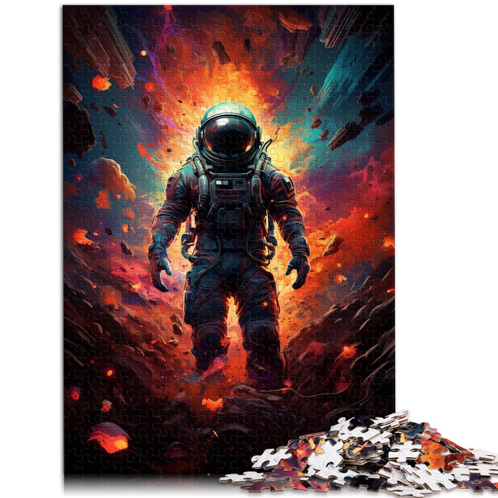 Puzzle, Lernspiele, Malen, Farb-Astronauten-Puzzle für Erwachsene, 1000 Teile, Holzpuzzle, einzigartige Heimdekoration und Geschenke, 1000 Teile (50 x 75 cm)