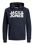 Jack & Jones Herren Sudadera Capucha Con Logotipo de Jjecorp Kapuzenpullover, blau, L