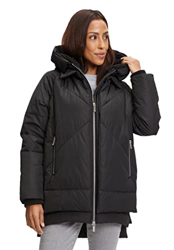 Cartoon Damen Outdoorjacke mit Kapuze Schwarz,34