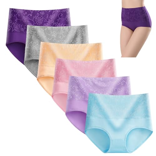 FITPOST Ladydry Slips, auslaufsicher, Baumwolle, atmungsaktiv, auslaufsicher, Schutzunterhosen, Mulitpack, 6 Stück, 6 Stück - E, 50