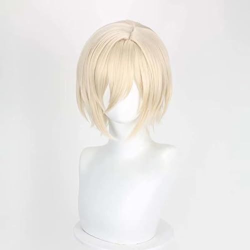 WCCNKK Ensemble Stars Tenshouin Eichi Cosplay Perücke, Blonde Kurze Haare, Hitzebeständiges Haar, Perückenkappe, Geeignet Für Halloween-Partys, Animationsausstellungen, Anime-Geschenk