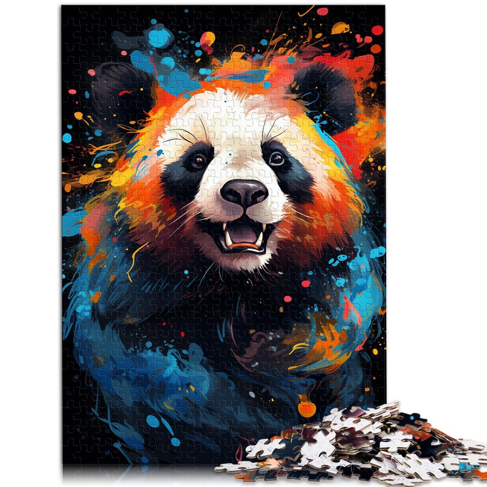 Puzzle für Fantasie, bunter Panda, 1000 Teile, Puzzle für Erwachsene, Holzpuzzle, Spielzeug, Puzzle, Lernspiele, Stressabbau-Puzzle, 1000 Teile (50 x 75 cm)