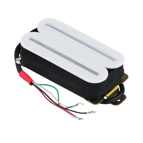 Gitarren-Tonabnehmer E-Gitarre Dual Rail Humbucker Pickup Keramik Gitarrenteile Schwarz/Weiß (Color : White)