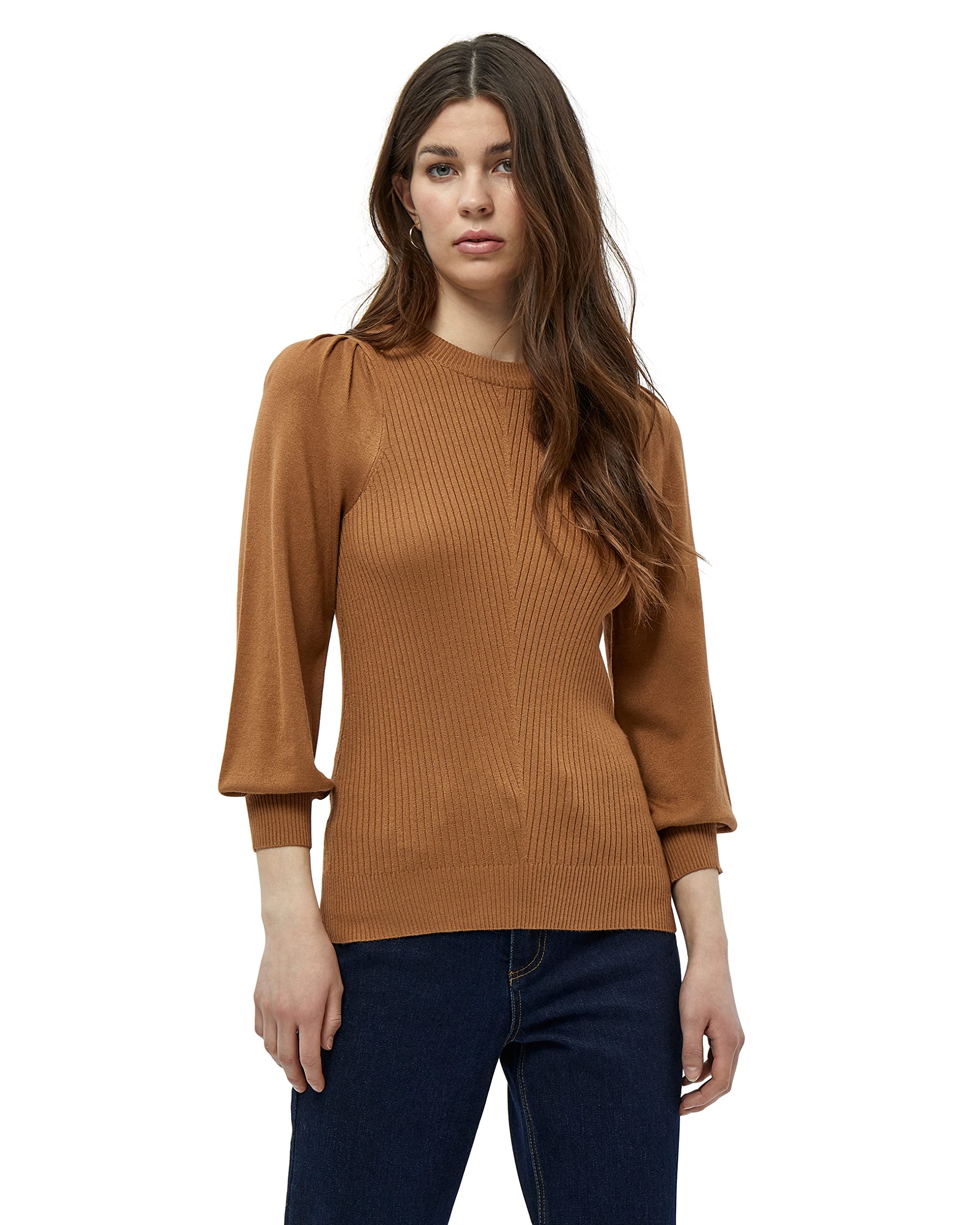 Peppercorn Damen Gabrina Pullover mit 3/4-ärmeln Braun L