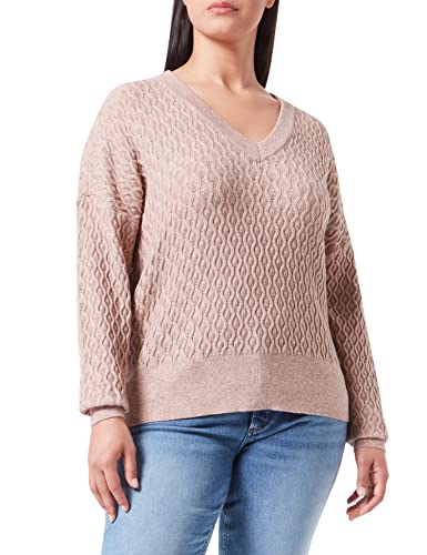 Peppercorn Rosalia V-Ausschnitt Pearlknit Pullover Kurve | Pullover Damen In Braun | Frühling Pulli Damen | Größe 52