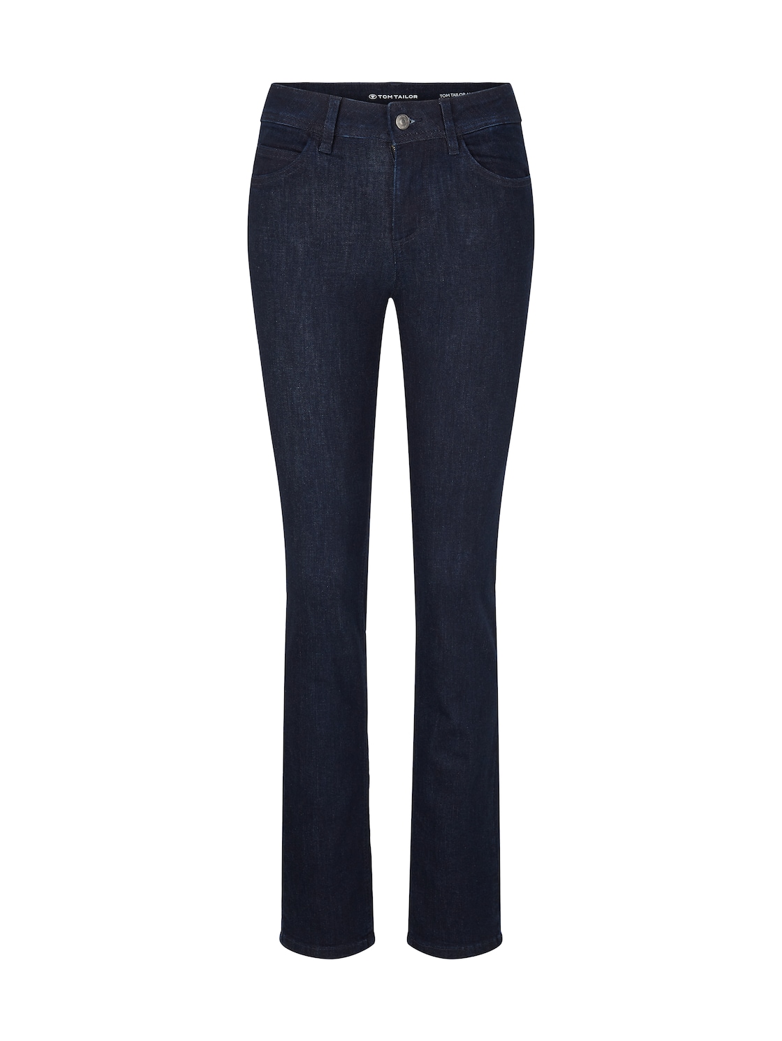 TOM TAILOR Damen Alexa Straight Jeans mit Bio-Baumwolle, blau, Uni, Gr. 34/32