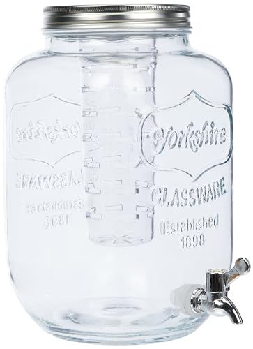 Kitchen Craft Home Made Getränkespender aus Glas Jar mit Wasser-Ei, 7,5 Liter – transparent