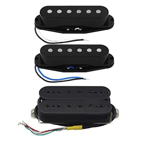 ZENGXUE Ssh Set Alnico 5 Single Coil Pickups Humbucker Pickup Schwarz Für E-Gitarre Humbucker Tonabnehmer Set