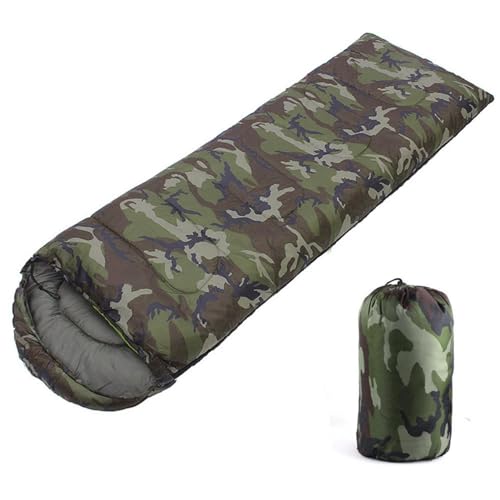 Schlafsack – Schlafsack mit Kapuze, Baumwolle, Wanderschlafsack, vielseitiger faltbarer Reise-Schlafsack, gemütlicher flexibler Schlafsack, Camouflage-Schlafsack für Erwachsene, und Mädchen