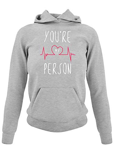 clothinx You Are My Person | Das Geschenk Für Deinen Lieblingsmenschen | Für Beste Freunde Die Familie oder Kollegen Damen Kapuzen-Pullover Grau Gr. M