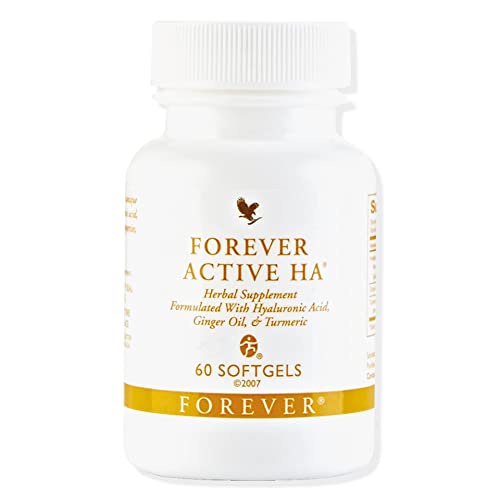 Forever Living Products Forever Active HA®, 60 Softgel-Kapseln, Hyaluronsäure-Extrakt, Nahrungsergänzungsmittel, Kurkuma-Extrakt, Ingwer, glutenfrei