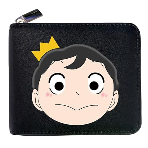 RYNDEX Ranki-ng of Kin-gs Anime Wallets, Praktische Reißverschluss Wallet mit Münzfach, Mädchen Geldtasche mit Münzfach und Geldscheinfach(Color:Black 6)