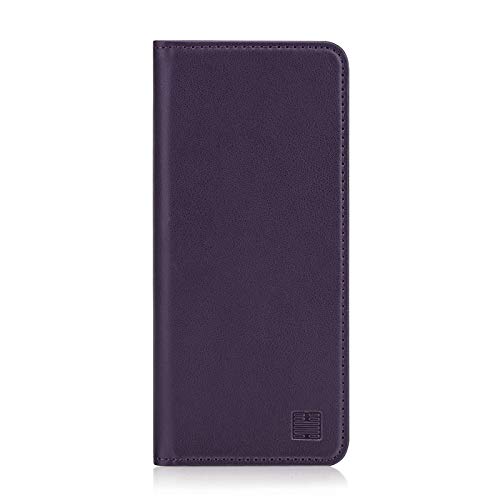 32nd Klassische Series - Lederhülle Case Cover für Huawei Mate 20 Lite, Echtleder Hülle Entwurf gemacht Mit Kartensteckplatz, Magnetisch und Standfuß - Aubergine