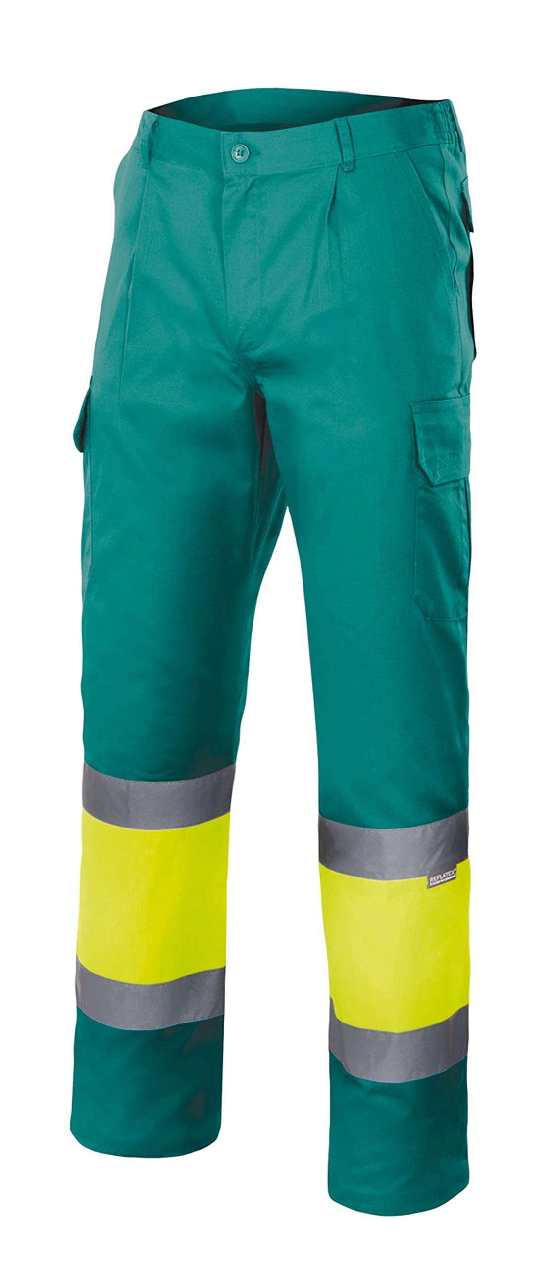 Velilla 156 - Signalhose (Größe M) Farbe grün und gelb fluoreszierend