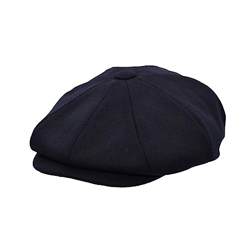 WALKER AND HAWKES - Bridgemoor - Unisex Bakerboy-Ballonmütze aus Melton- 8-Panel-Konstruktion - Dunkelblau - XS (56cm)