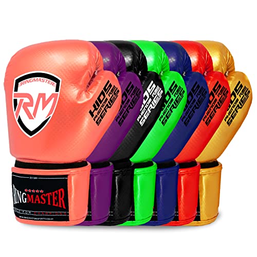 RingMasterUK Kinder Boxhandschuhe Kickboxen Martial Arts Kinder Stanzhandschuhe (Rosa, 2 oz)