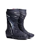 TCX - S-TR1, Damen-Motorradstiefel, Sportstiefel, Obermaterial aus Mikrofaser, Seitlicher Elastischer Reißverschluss und Klettverschluss, Schwarz/Weiß Pearl