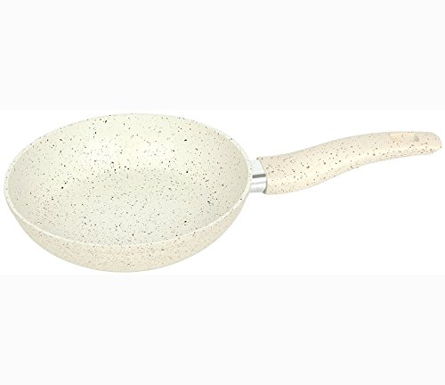 Kinghoff Induktionsbereit Edelstahl Bratpfanne Marmorierte Pfanne Schmorpfanne Verschiedene Durchmesser 20 24 28 cm Creme (28 cm)