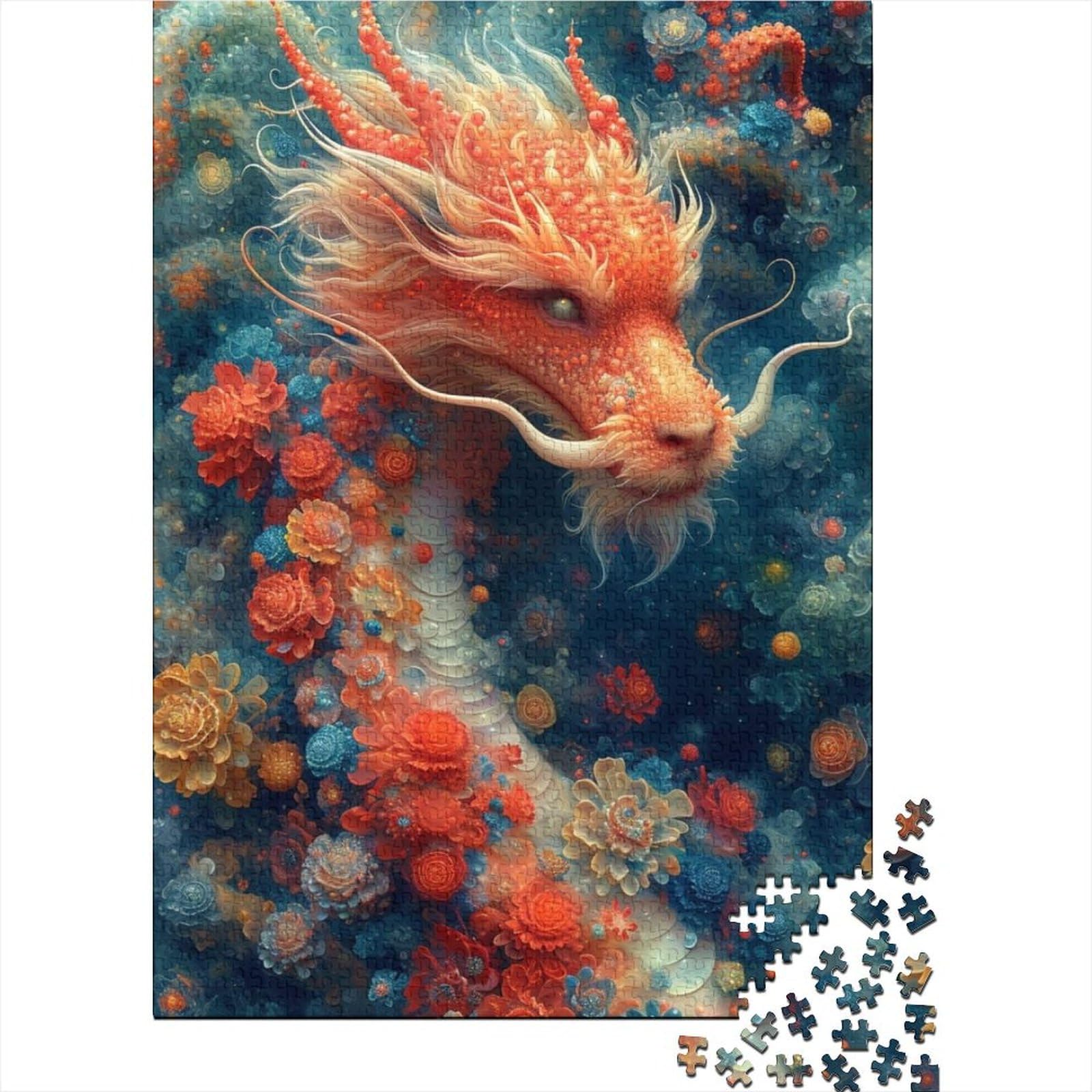 1000 Teile für Erwachsene, schwierige Puzzles, asiatische chinesische Drachen, Holzpuzzle, Puzzles für Erwachsene, interessante Puzzles zur Stressreduzierung 29,53x19,69 Zoll