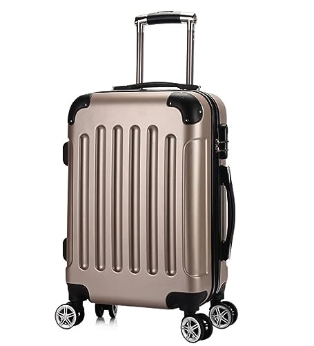 Koffer Trolley Reisekoffer 20-Zoll-Hartschalenkoffer Für Geschäftsreisen, Tragbare Koffer Mit Rädern Und Doppeltem Reißverschluss Koffer Gepäck Rollkoffer (Color : Gold, Size : 20inch)