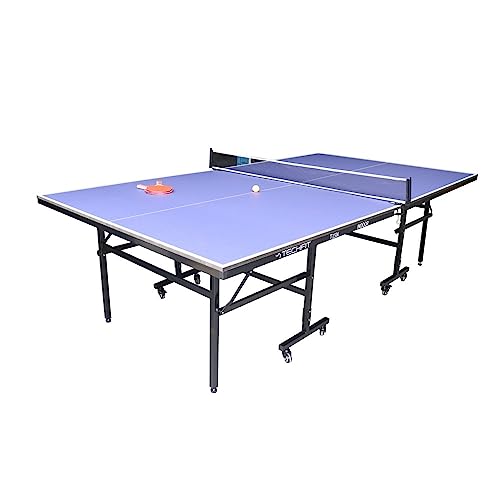 TechFit Tavolo da Ping Pong per Interni - Dimensioni tornei, Robusto Pannello in Resina melaminica da 4mm con Strato Protettivo AntiGraffio,Pieghevole