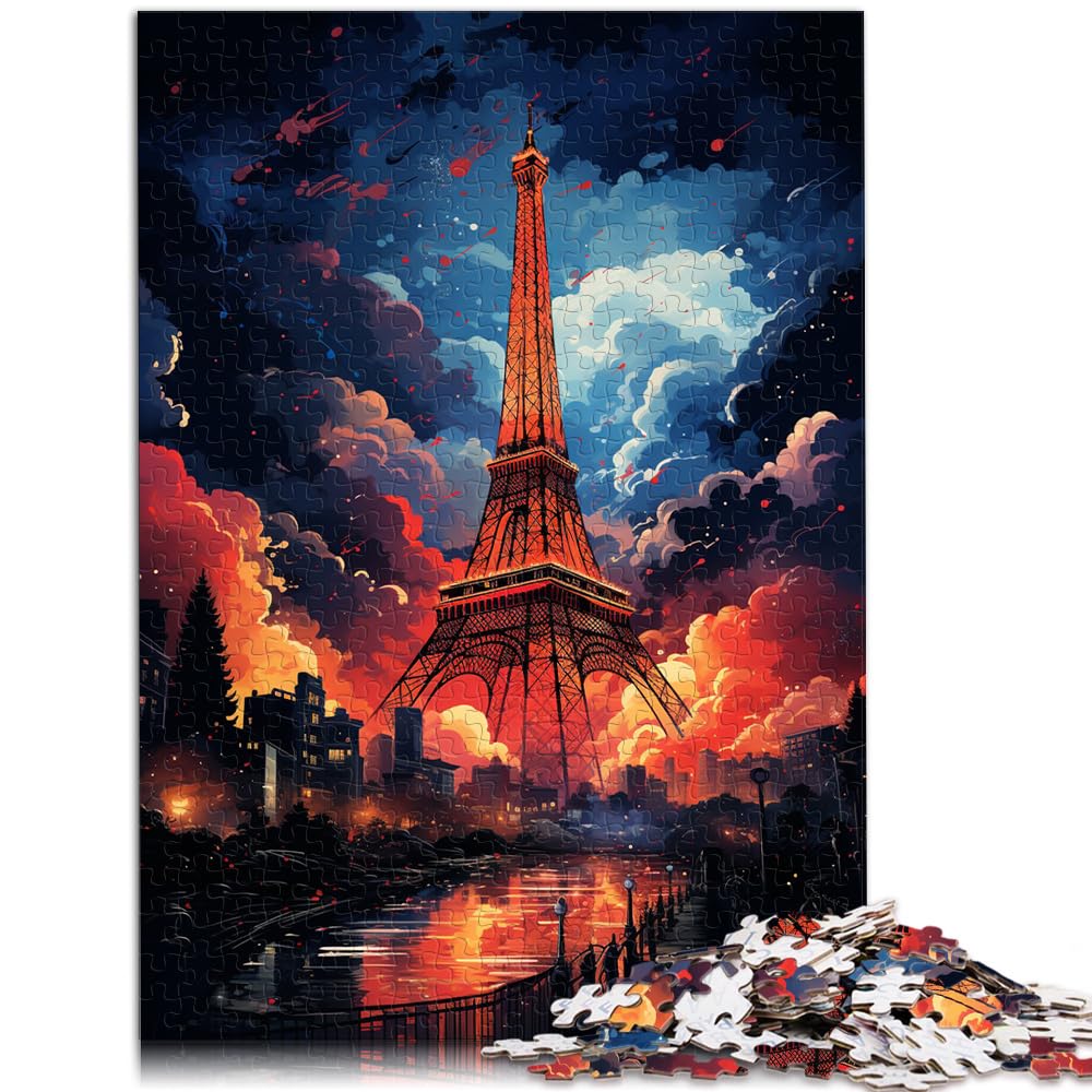 Puzzle, Lernspiele, Die farbenfrohe Psychedelia des Tokyo Tower, 1000-teiliges Puzzle für Erwachsene, Holzpuzzle und Geschenkidee, 1000 Teile (50 x 75 cm)