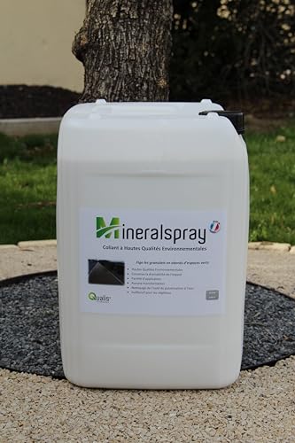 Qualis Technologie Mineralspray® Kleber zum Halten und Stabilisieren von Steinen, Kies und Granulat im Kanister, 20 l (35 bis 60 m²)