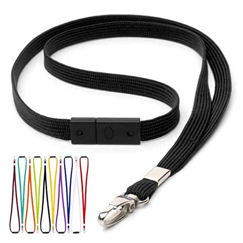 CKB LTD Schwarz Schlüsselband Lanyard mit Metalldrehhaken Lanyard Ausweiskartenhalter Schlüsselband Sicherheitsverschluss Schlauchband metall-klipp Für Veranstaltungen Konferenz Packung mit 50 Stk