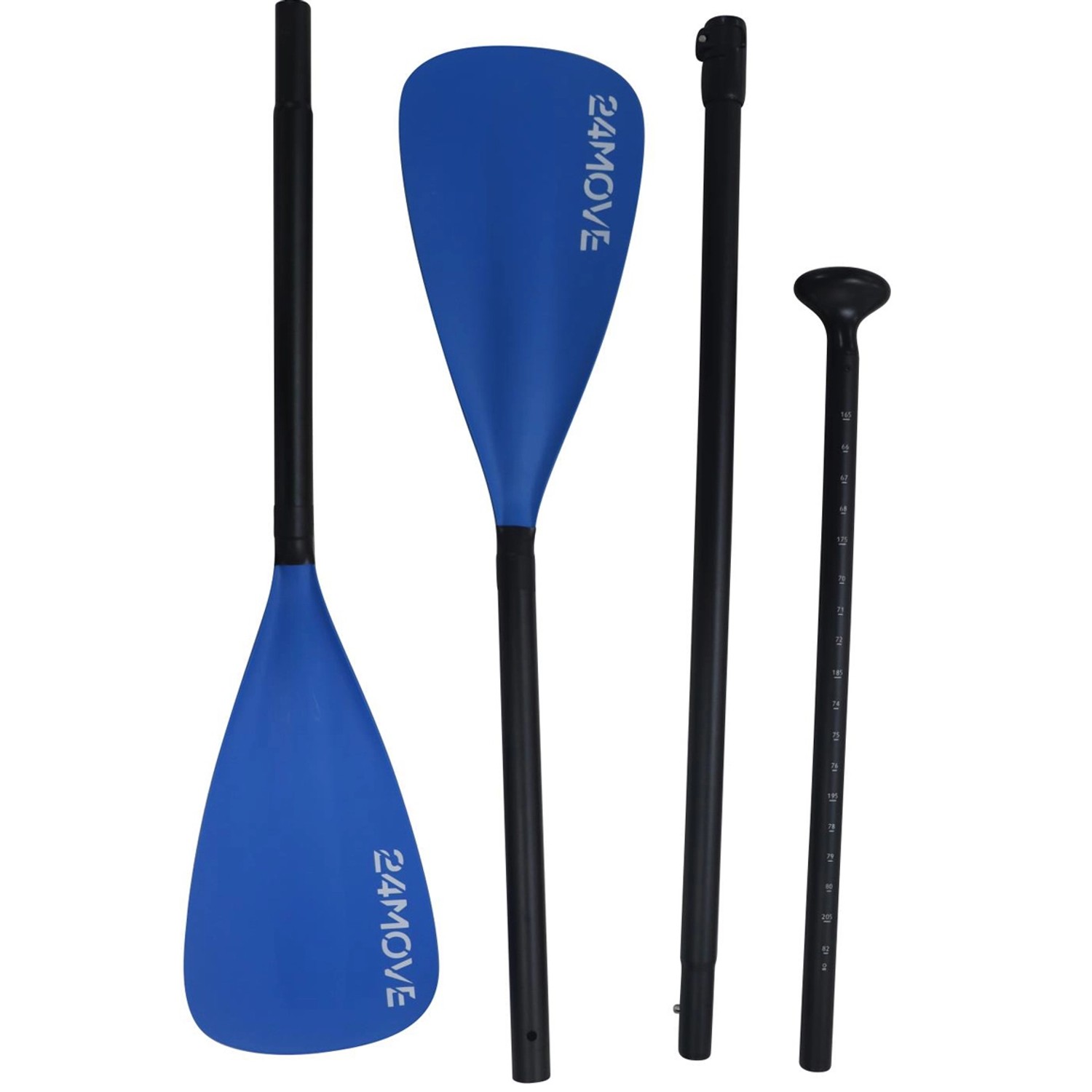 24MOVE Paddel Doppelpaddel 2in1 - SUP Stand Up Board- Kajak - Aluminium 230cm - Blau