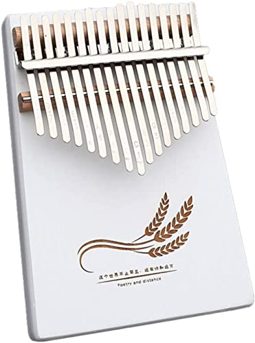 Kalimba Thumb Qin, Daumenklavier, Kalimba-Daumenklavier mit 17 Tasten, Marimba-Fingerklavierinstrument, mit Stimmhammer, Lernanleitung, Klavier, bestes Geburtstagsgeschenk, (White Dream Serie) Weiß A