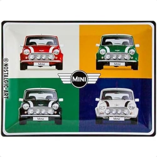 Nostalgic-Art Retro Blechschild Mini – 4 Cars Pop Art – Geschenk-Idee für Auto-Fans, aus Metall, Vintage-Design zur Dekoration, 30 x 40 cm