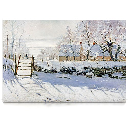 CanvasArts Die Elster - Claude Monet - Leinwand Bild (80 x 60 cm, Leinwand auf Keilrahmen, Die Elster)