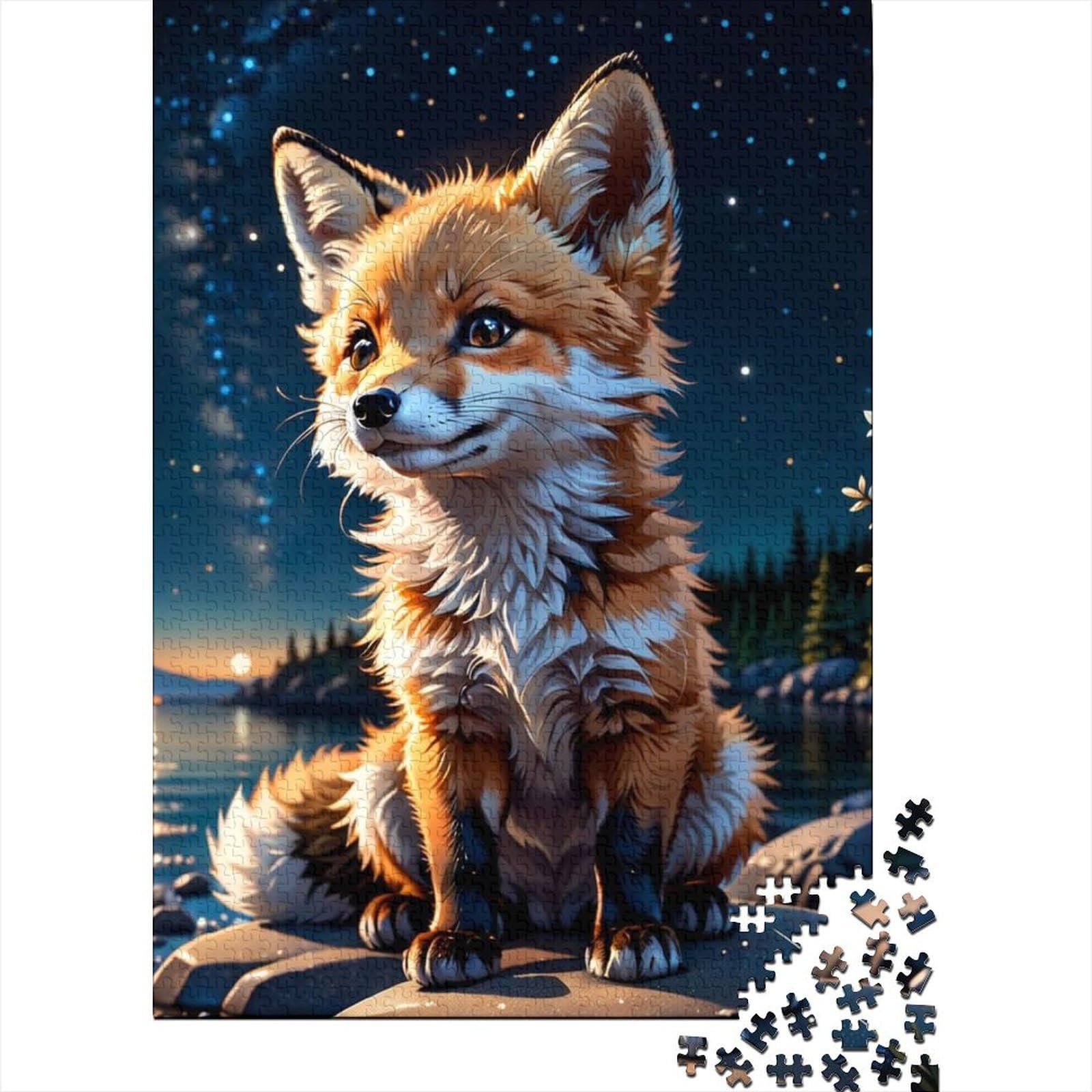 1000 Teile für Erwachsene Schwierige Puzzles Tierfuchs für Erwachsene Puzzles 1000 Teile Puzzles für Erwachsene Geschenke (Size : 75x50cm)