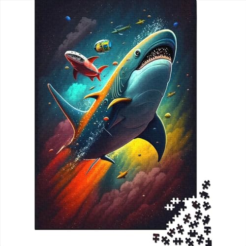 Shark Wizardry Puzzles, Puzzles für Erwachsene und Teenager, 1000 Teile für Erwachsene, schwierige Puzzles, anspruchsvolle Puzzles für Erwachsene (Größe 29,53 x 19,69 Zoll)