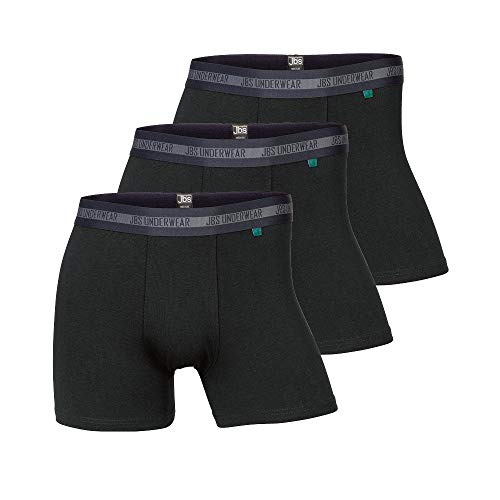 jbs - Enganliegende Boxershorts (Retroshorts) für Herren - 3-Pack Mix aus Viskose (aus Bambus-Cellulose) und Baumwolle - Schwarz - Grösse Medium (JBS-1080-51-900-M)